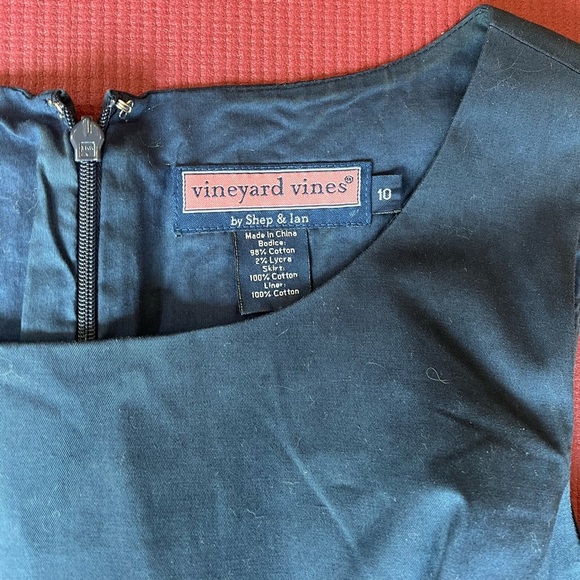 Vineyard Vines Womens Embroidered Sleeveless Dress Size 10 Lined Blue White Navy - Picture 5 of 10